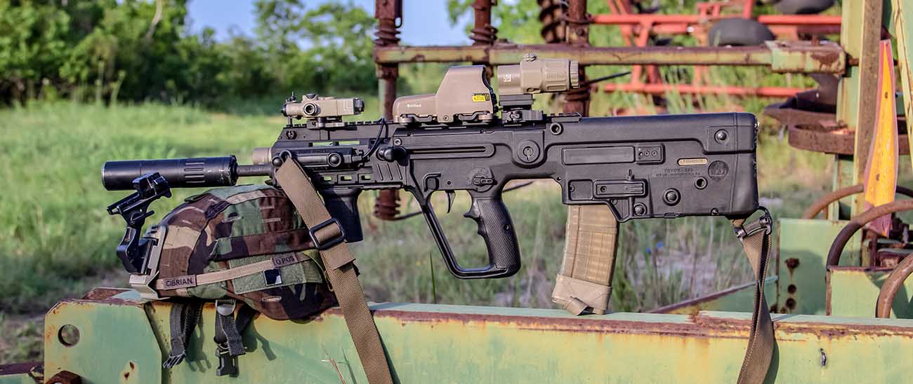 18 09 21 hectors tavor bullpup with eotech and suppressor