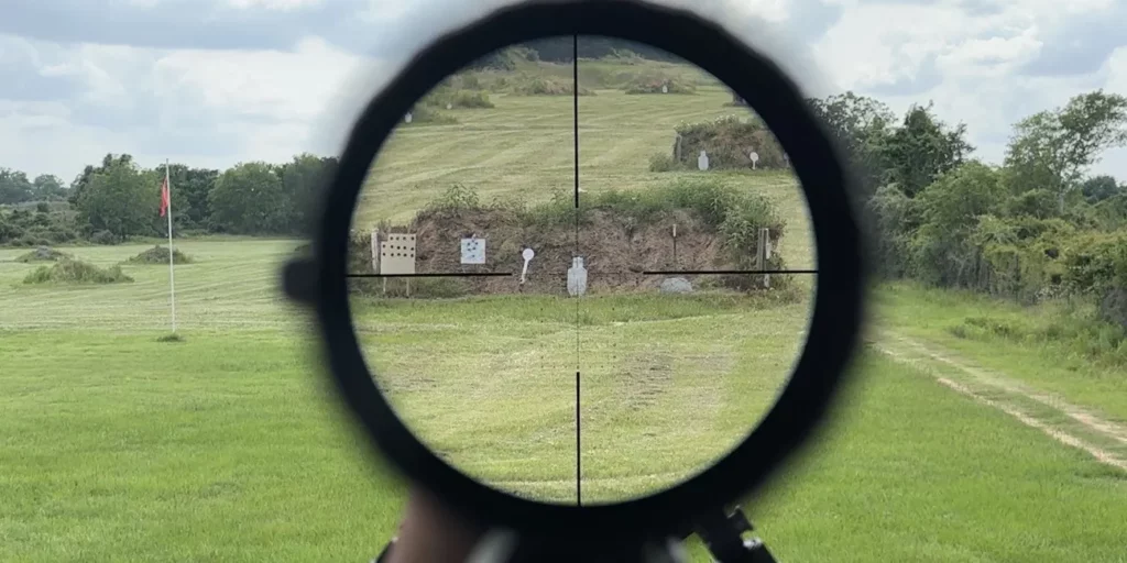 primary arms scope mil reticle down range view