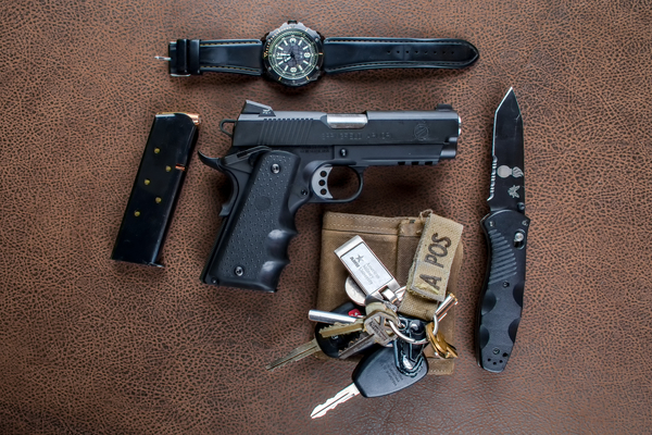 pistol watch knife edc